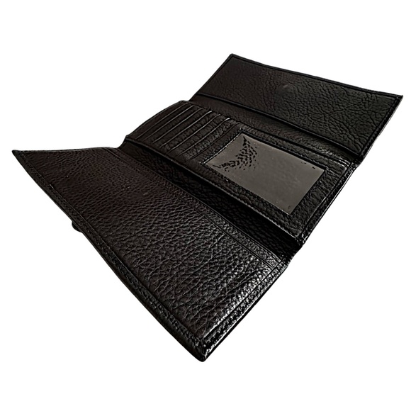 BANANA REPUBLIC Women’s Black Pebbled Leather Trifold Wallet - Picture 5 of 9